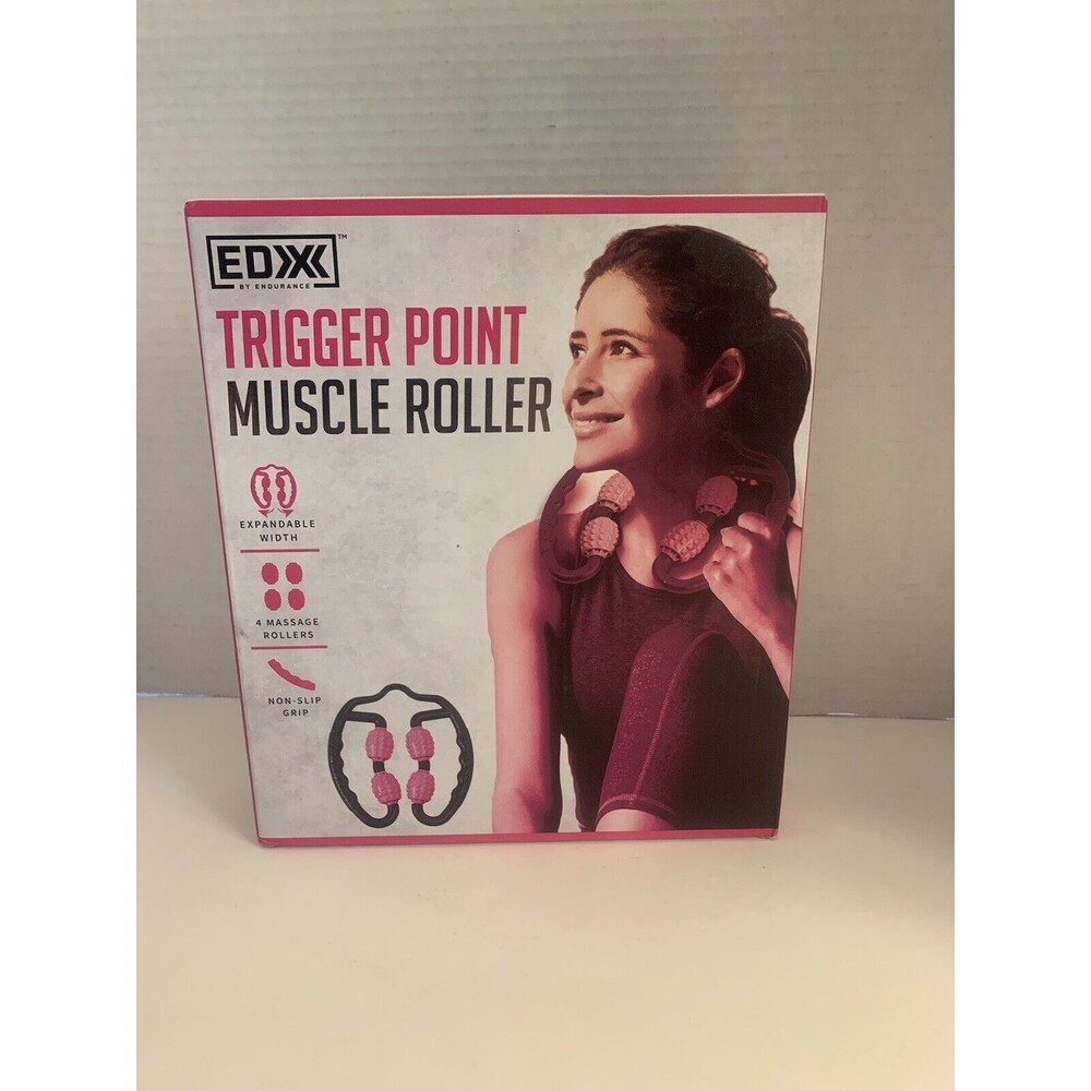 EDX by Endurance 4 Wheel Trigger Point Muscle Roller Massage Deep Tissue Muscle